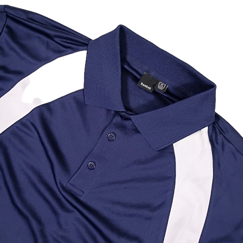Reebok Polo Mens Size XL Navy Blue Play Dry Active Short Sleeve Polo Shirt NWT